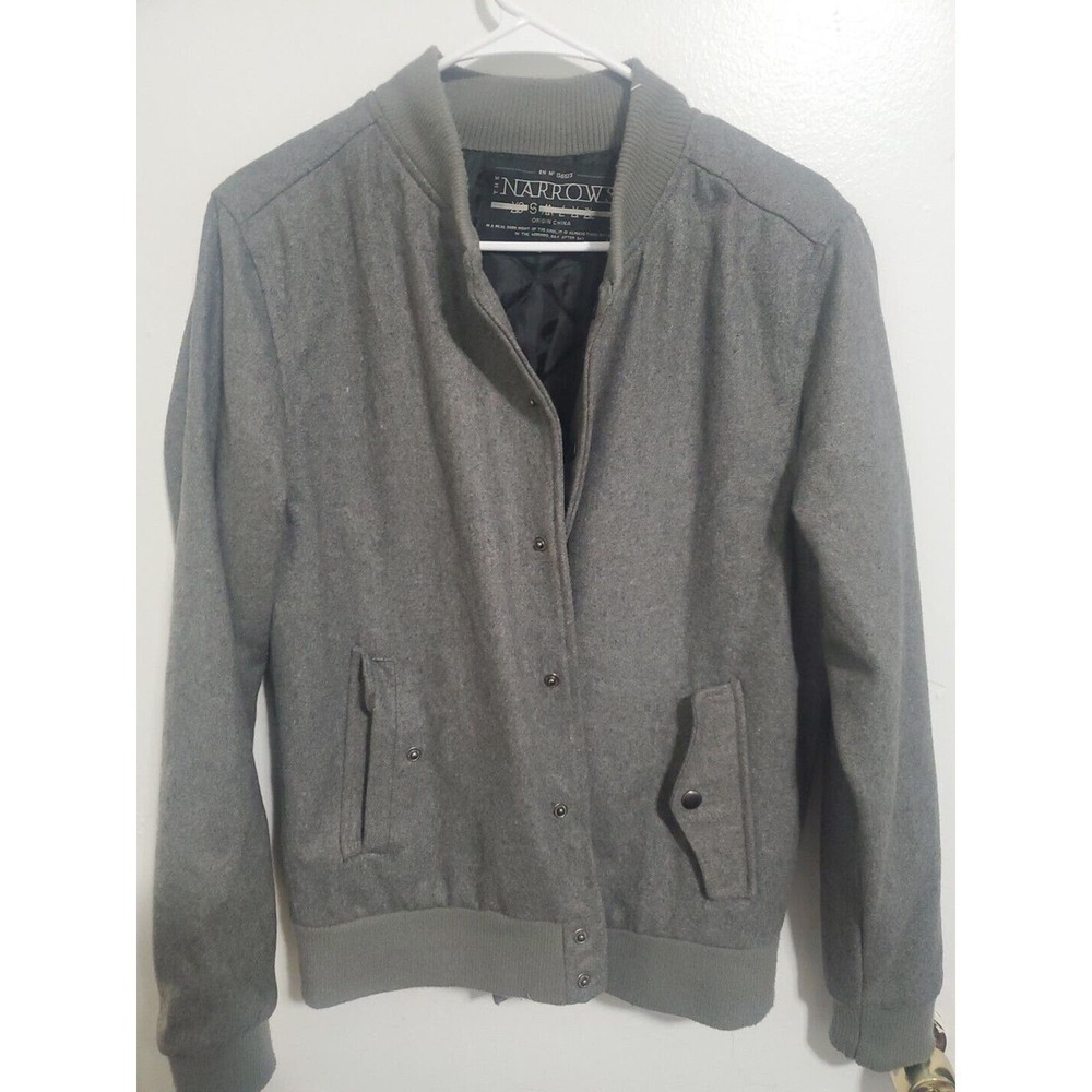 The Narrows Mens Gray Full Zip Long Sleeve Jacket Sweater Preowned Small